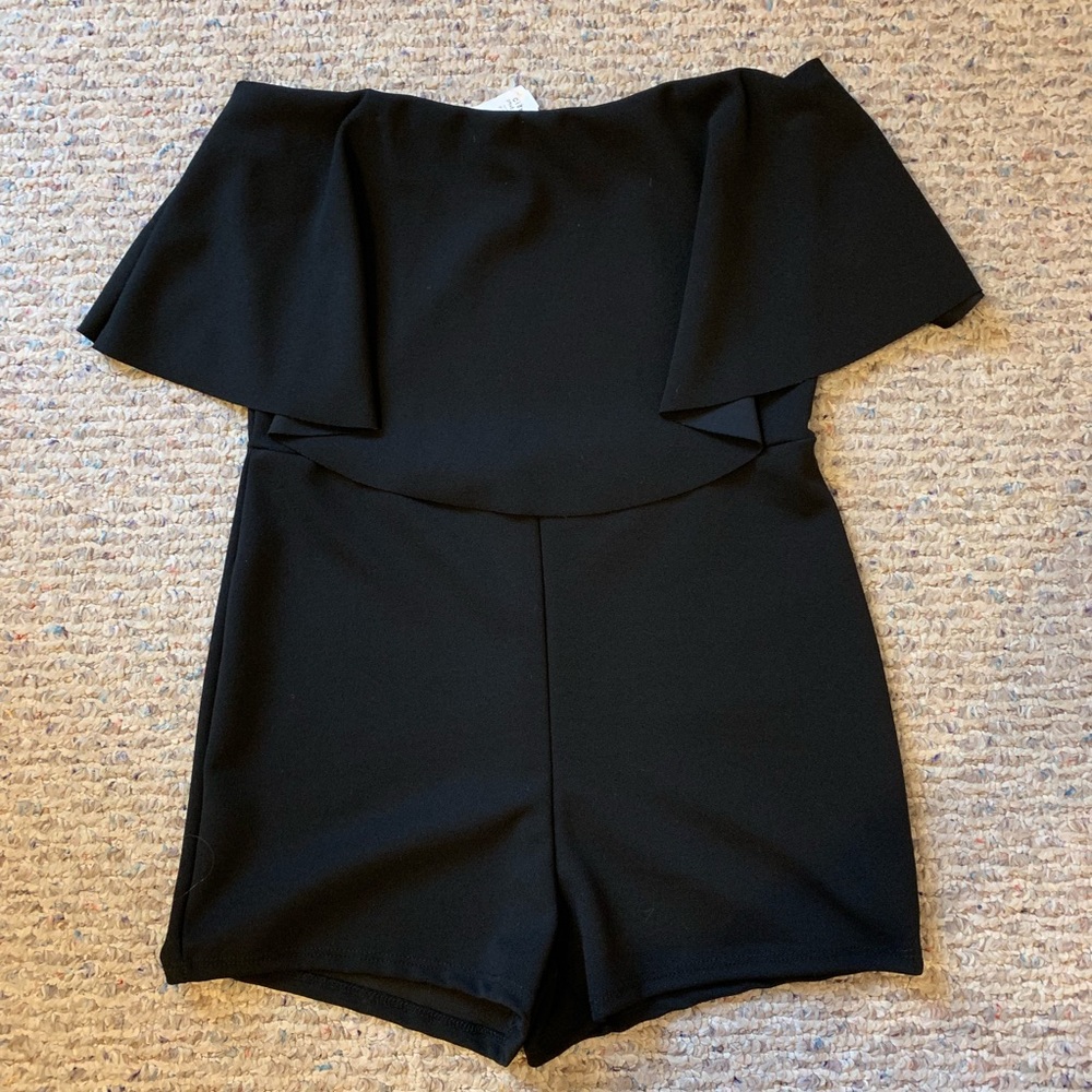 Black Strapless Romper